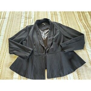 Torrid Women’s Plus Black Studio Luxe Ponte Peplum Blazer Size 1